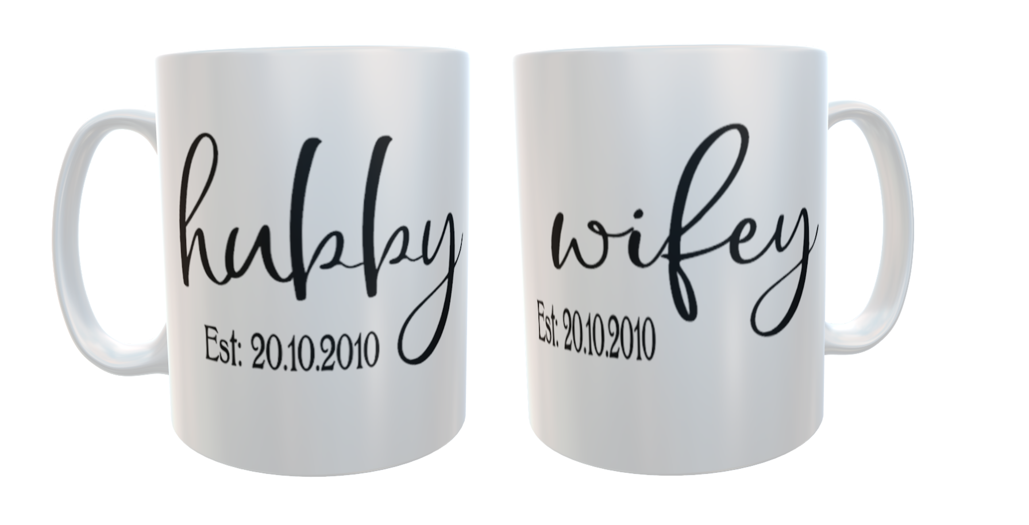 Hubby & Wifey Personalised Couples Ceramic Mug Set